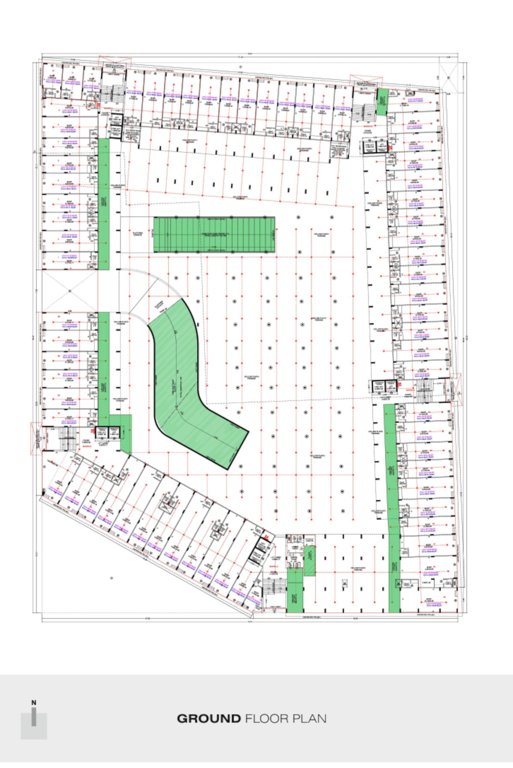  courtyard Block A,B,C,D & E Ground Floor Cluster Plan