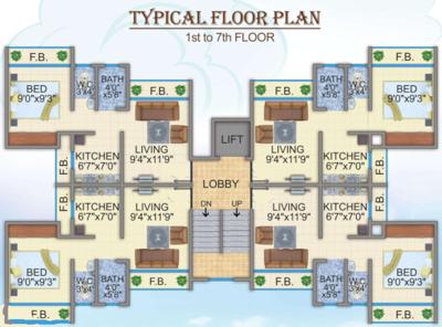  aarambh Building 1 Cluster Plan From 1st To 7th Floor