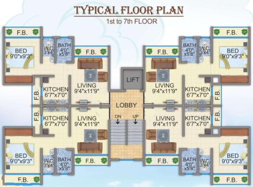  aarambh Building 1 Cluster Plan From 1st To 7th Floor