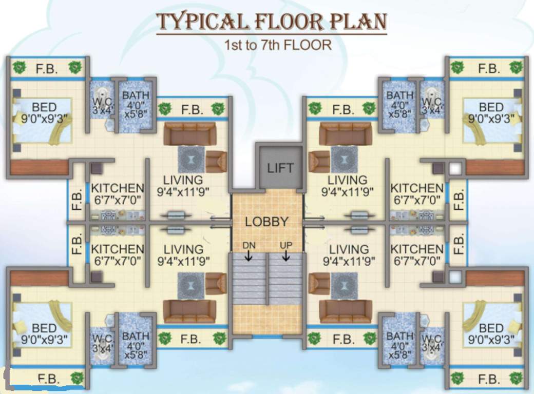  aarambh Building 1 Cluster Plan From 1st To 7th Floor