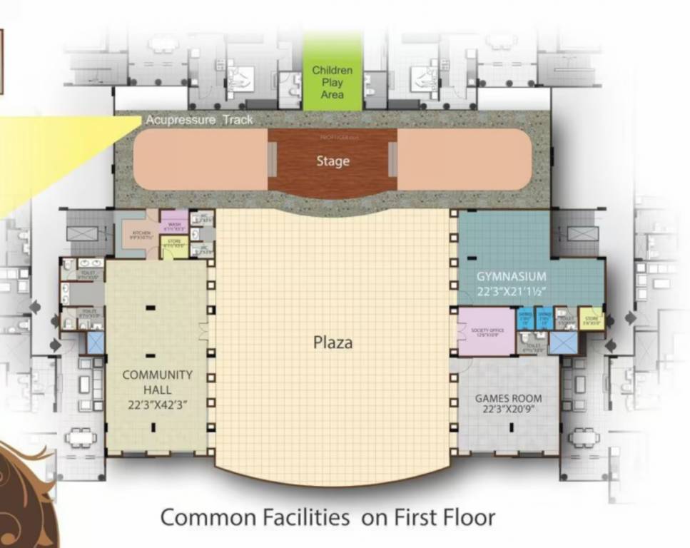 gokul Block A And Block B Cluster Plan for 1st Floor