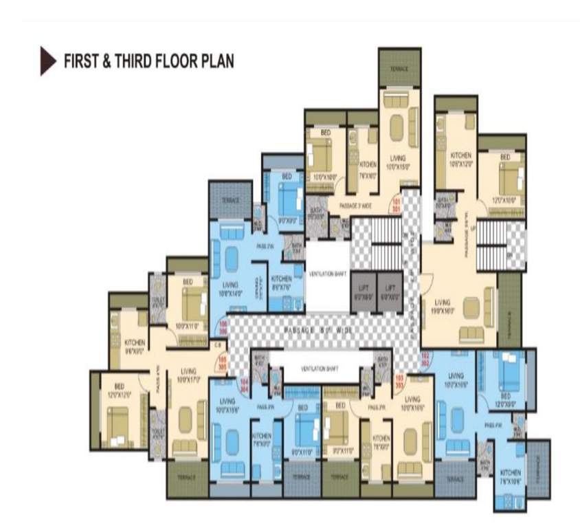  raj vaishnavi park phase ii Phase II Cluster Plan from 1st to 3rd Floor