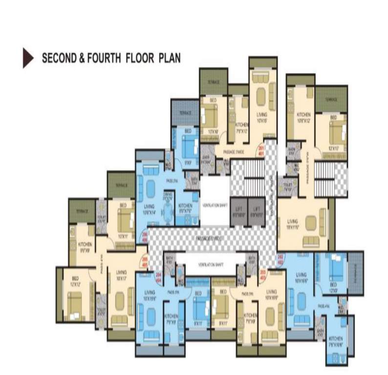  raj vaishnavi park phase ii Phase II Cluster Plan from 2nd to 4th Floor