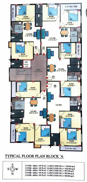  manohar-towers Block A Typical Cluster Plan