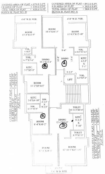  manohar-towers Block B Typical Cluster Plan