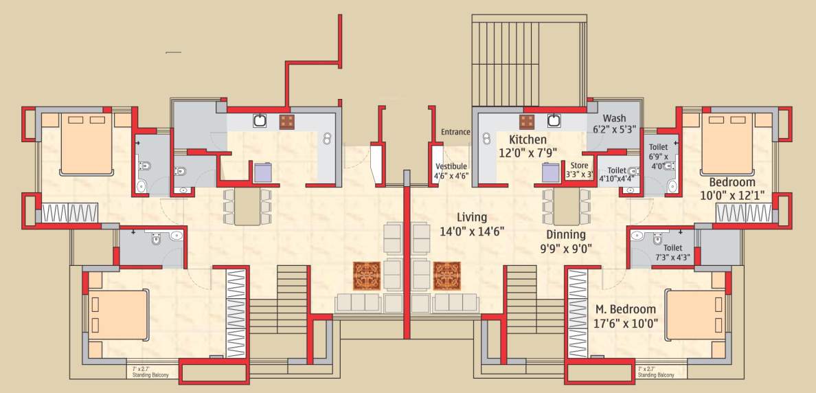  avenue Cluster Plan Wing B,D For Lower ground Floor