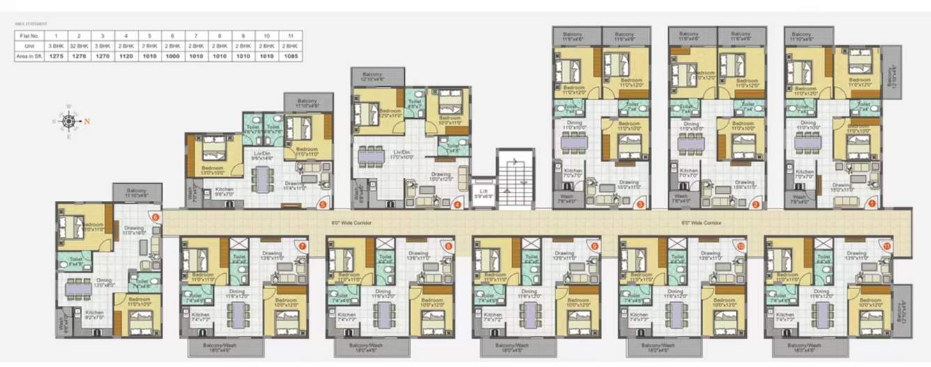  blossom Blossom Cluster Plan from 1st to 11th Floor