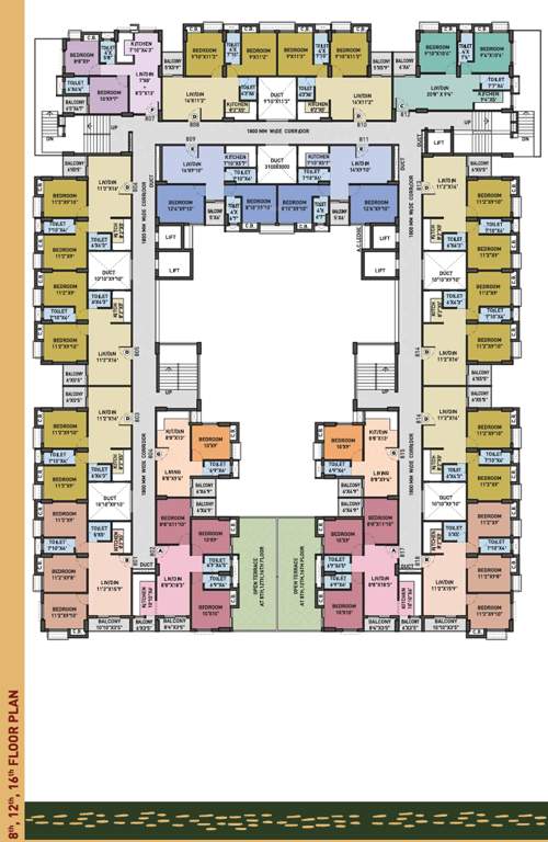  porshi nagar Porshi Nagar Cluster Plan for 8th,12th,16th Floor