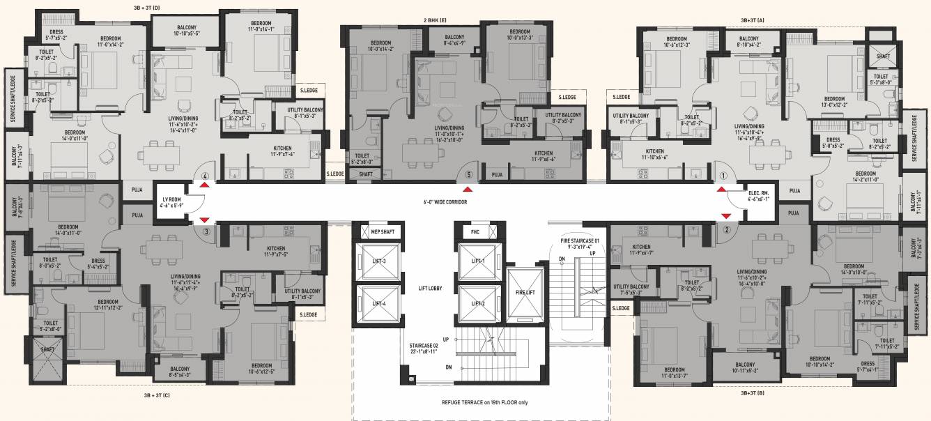 capella Block B Cluster Plan From 4th To 22th Floor