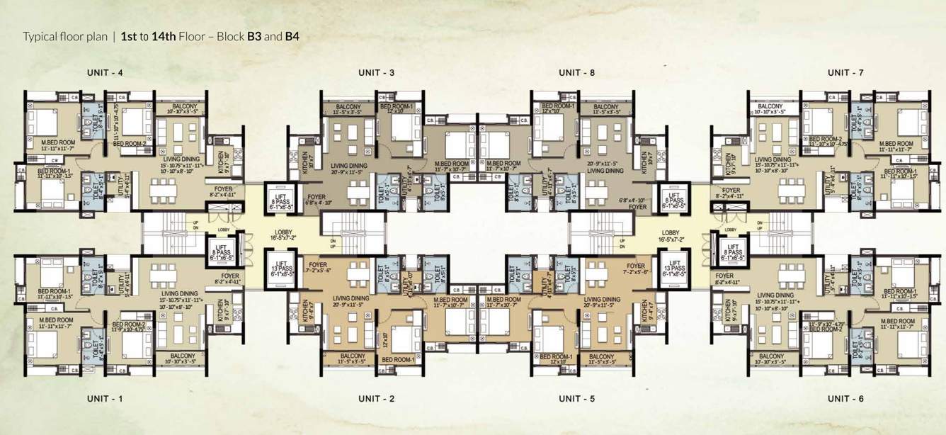  springville greens llp phase ii Block B3 Cluster Plan from 1st to 14th Floor