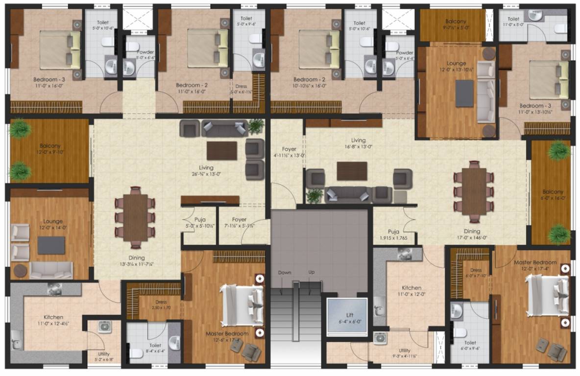  vandana Vandana Typical Floor Cluster Plan