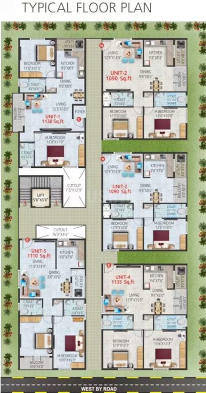  brezz Brezz Cluster Plan from 1st to 5th Floor