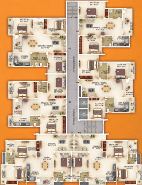 Block B Cluster Plan From Ground To 9th Floor tower Block B Cluster Plan From Ground To 9th Floor