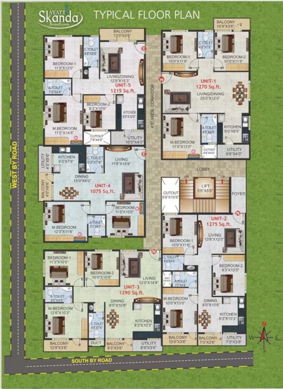  ashraya Ashraya Typical Floor Cluster Plan