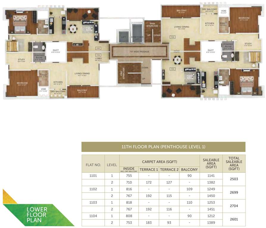  skylark residences Skylark Residences Lower Penthouse Cluster Plan For 11th Floor