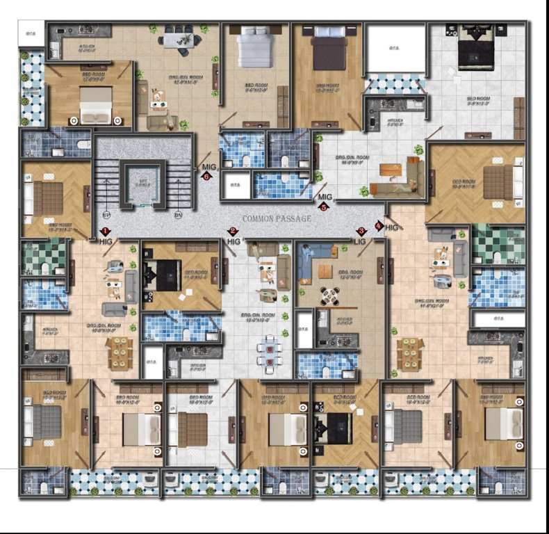elite apartment Elite Apartment Cluster Plan For Typical Floor Plan
