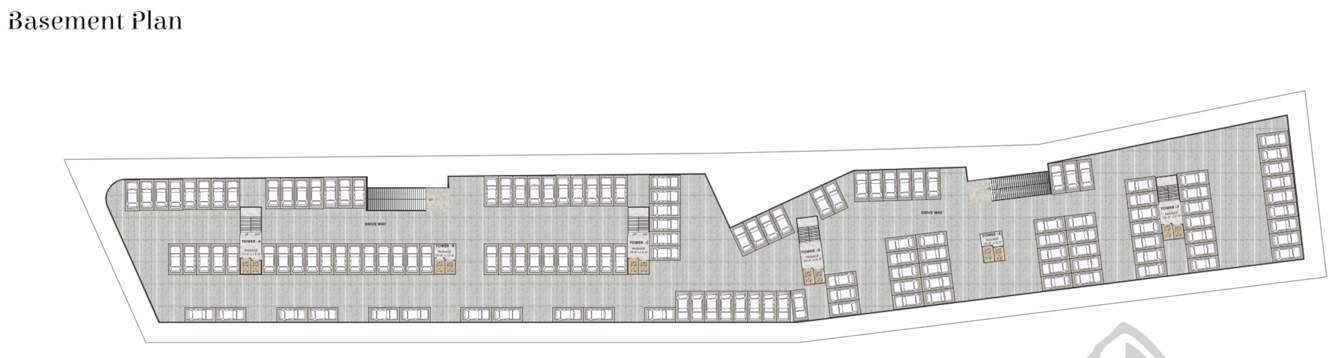  shree siddheshwaray paramount Tower A To F Basement Cluster Plan