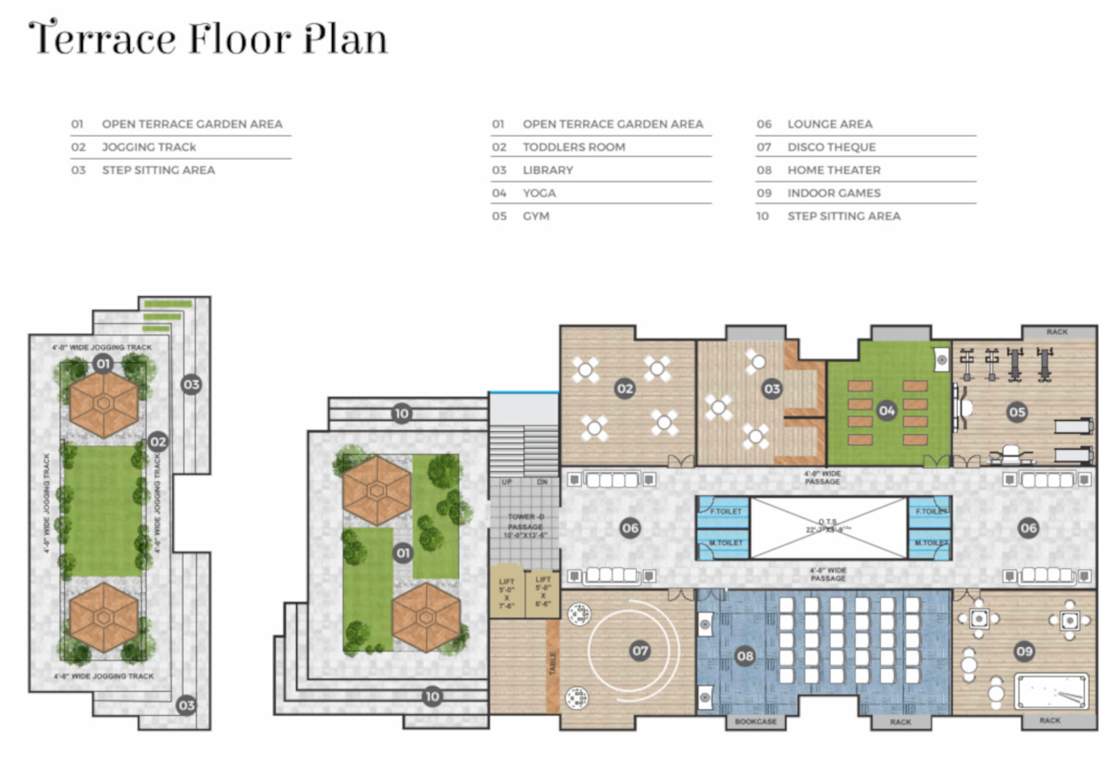  shree siddheshwaray paramount Tower A To F Terrace Floor Cluster Plan