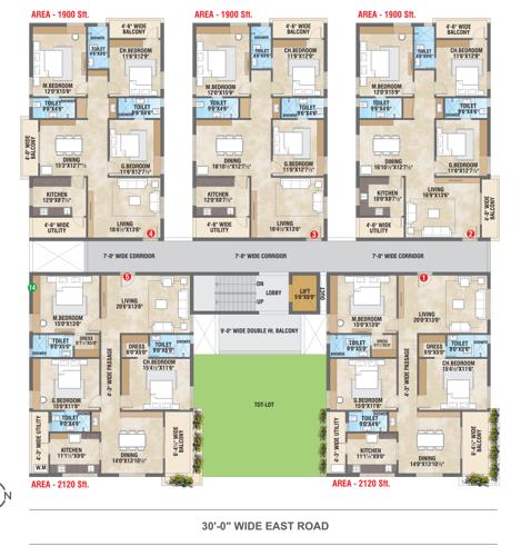  evergreen Evergreen Cluster Plan from 1st to 5th Floor