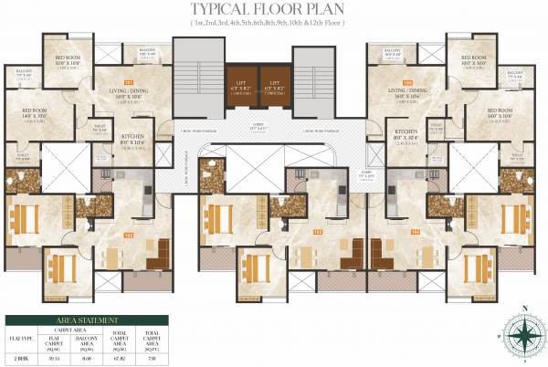  antonia-c-wing C Wing Typical Cluster Plan