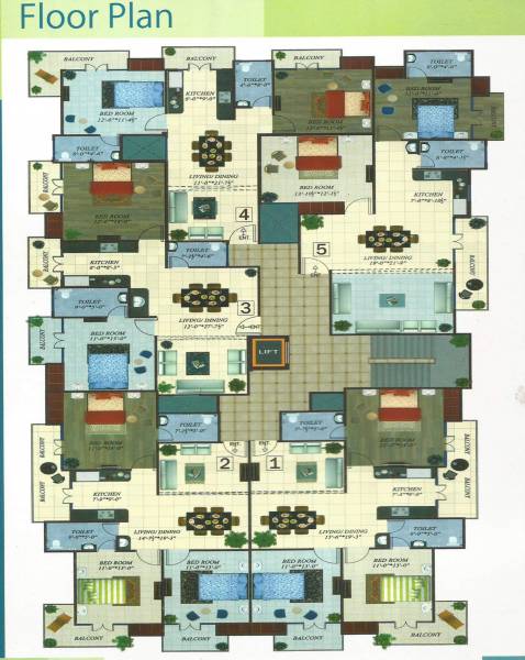  aman-heights Aman Heights Cluster Plan for typical Floor