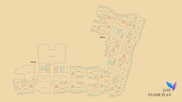  skyrise Building No 1 Wing A And B Cluster Plan for 21th Floor