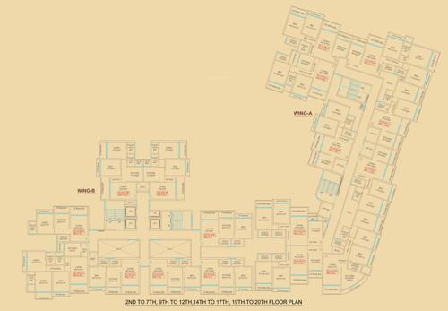  skyrise Building No 1 Wing A And B Cluster Plan from 2nd to 20th Floor