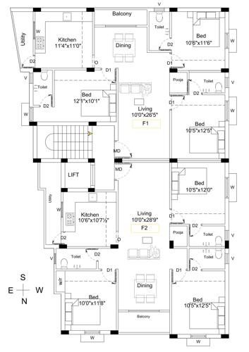  dwell-aarudhra Hoshi Dwell Aarudhra 1st And 2nd Floor Cluster Plan