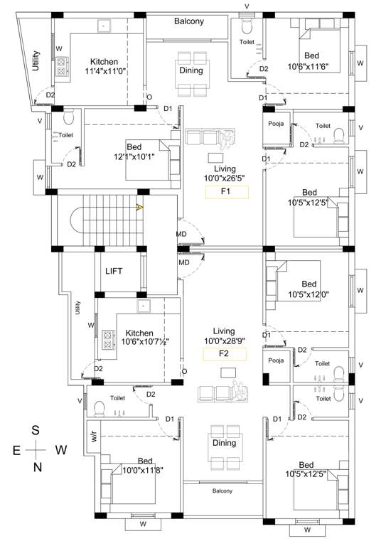 dwell aarudhra Hoshi Dwell Aarudhra 1st And 2nd Floor Cluster Plan