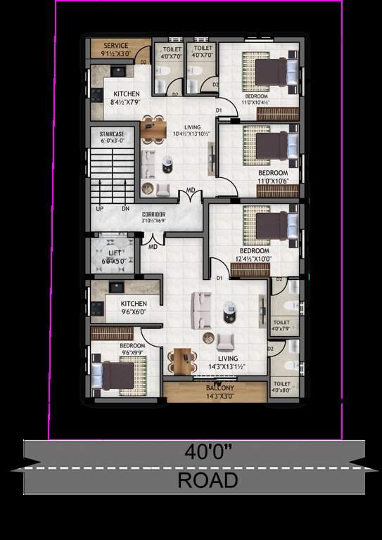  vamsi apartment Sai Vamsi Apartment Cluster Plan