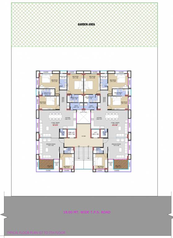  vrundavan 14 Vrundavan 14 Cluster Plan from 1st to 7th Floor