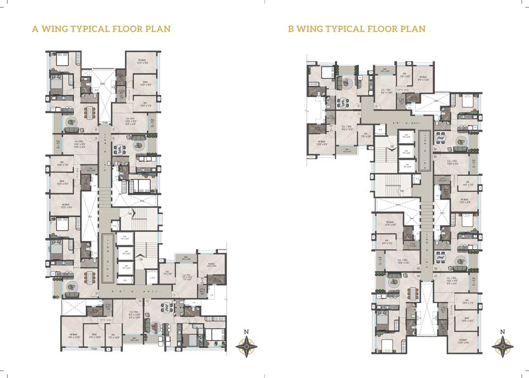  siddhivinayak sankalp Wing A & B Cluster Plan for Typical Floor