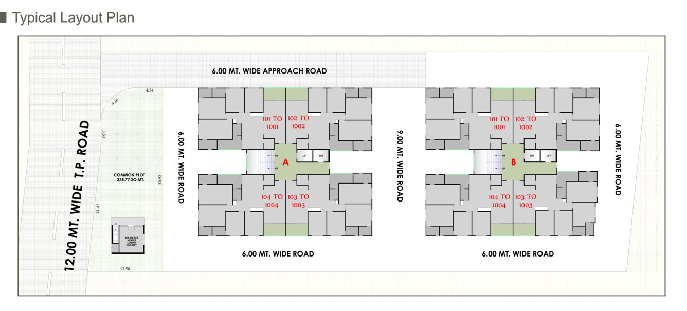  balaji residency Block A And B Cluster Plan for Typical Floor