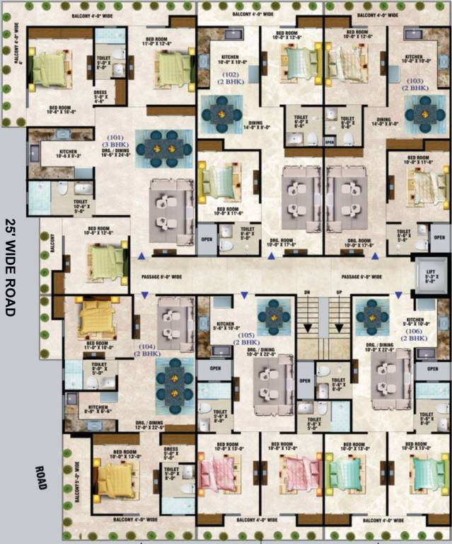nikunj paradise Nikunj Paradise Cluster Plan For Typical Floor Plan