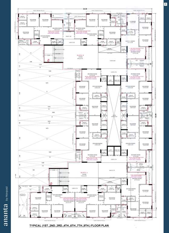  ananta Block A And Block B Cluster Plan from 1st to 9th Floor