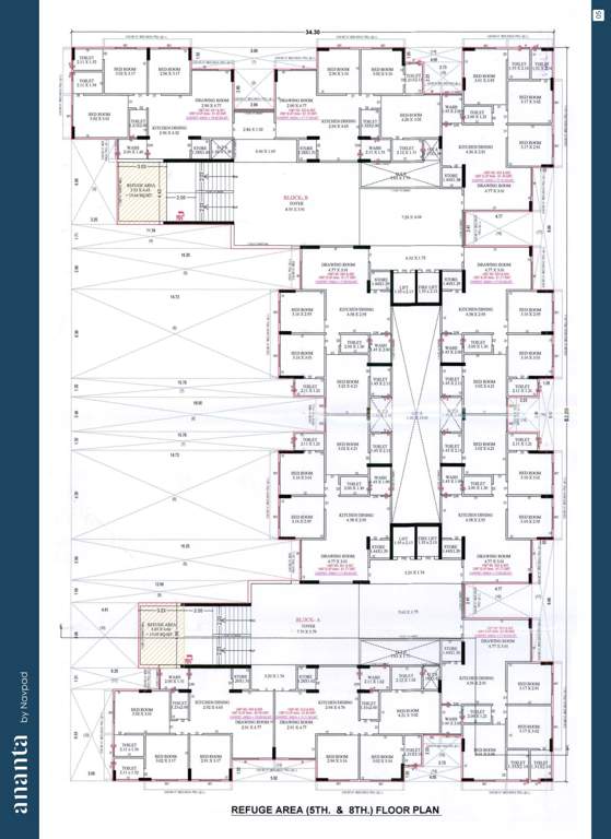  ananta Block A And Block B Cluster Plan from 5th to 8th Floor