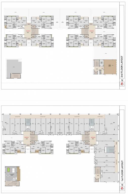 aurum Block A And Block B Cluster Plan from 1st to 2nd Floor