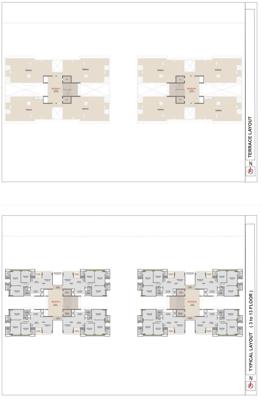  aurum Block A And Block B Cluster Plan from 3rd to 13th And Terrace Floor