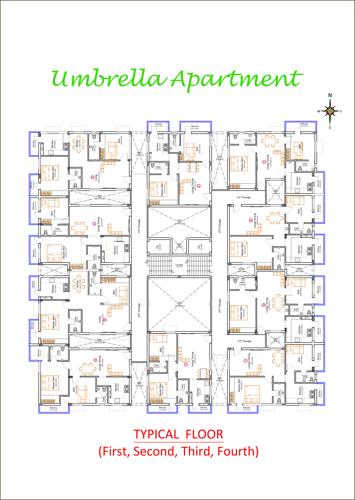  umbrella-apartment Umbrella Apartment Cluster Plan from 1st to 4th Floor