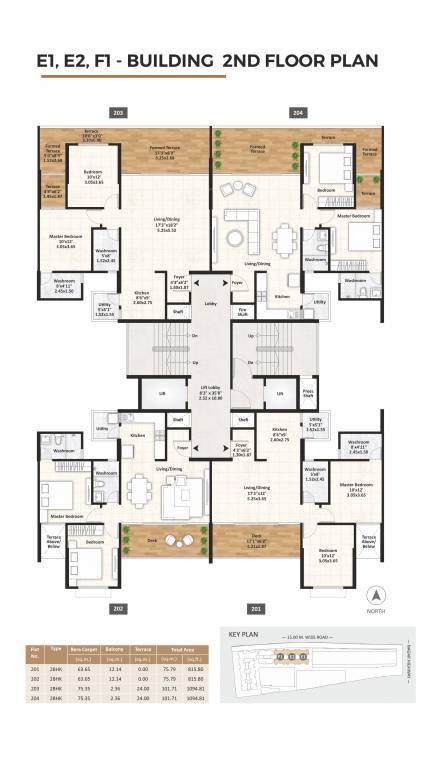  gagan adira phase 2 Building E1, E2 And F1 Cluster Plan for 2nd Floor
