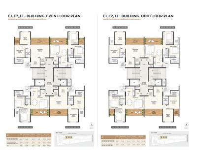  gagan-adira-phase-2 Building E1, E2 And F1 Cluster Plan for Even and Odd Floor