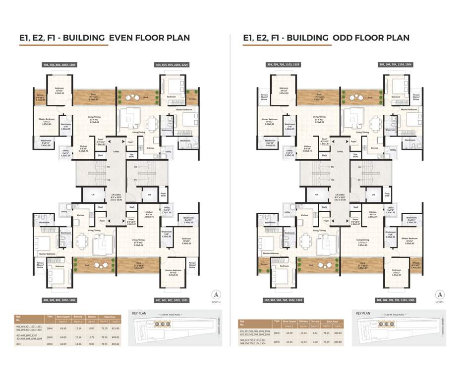  gagan adira phase 2 Building E1, E2 And F1 Cluster Plan for Even and Odd Floor