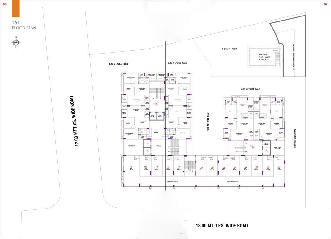  shivanta heights Block A, B And C Cluster Plan for 1st Floor