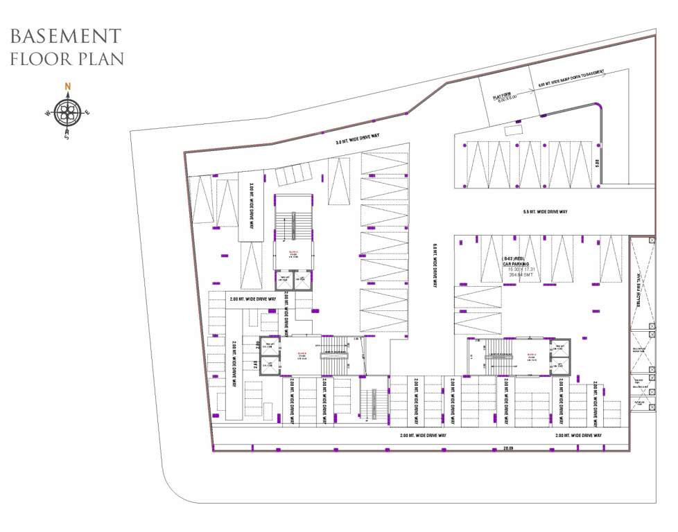  shivanta heights Block A, B And C Cluster Plan for Basement Floor