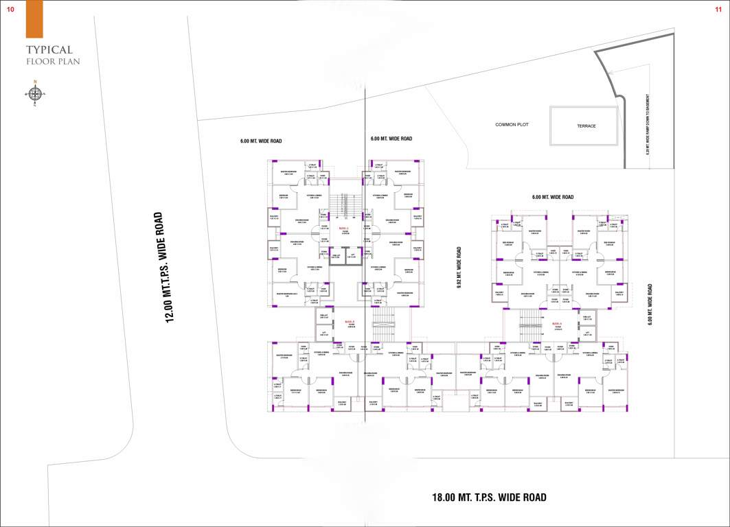  shivanta heights Block A, B And C Cluster Plan for Typical Floor