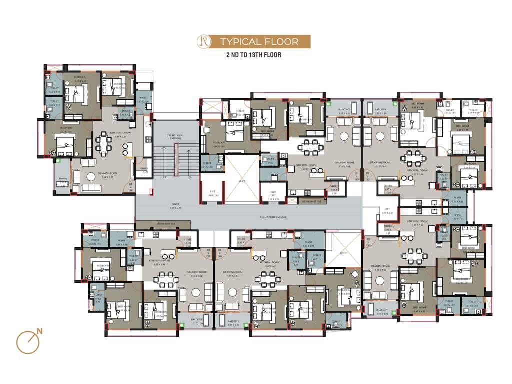  rujuvalika arise Rujuvalika Arise Cluster Plan from 2nd to 13th Floor
