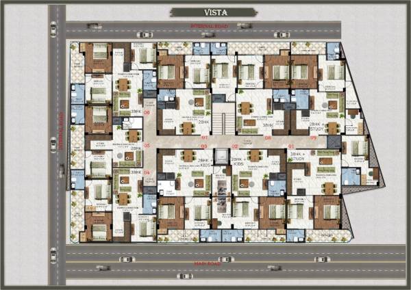  builder-vista Tower 1, 2 And 3 Cluster Plan for Typical Floor