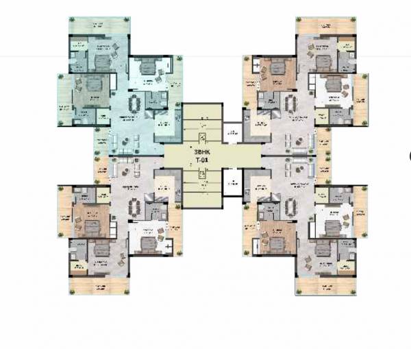 Tower A Cluster Plan for typical Floor elevate Tower A Cluster Plan for typical Floor