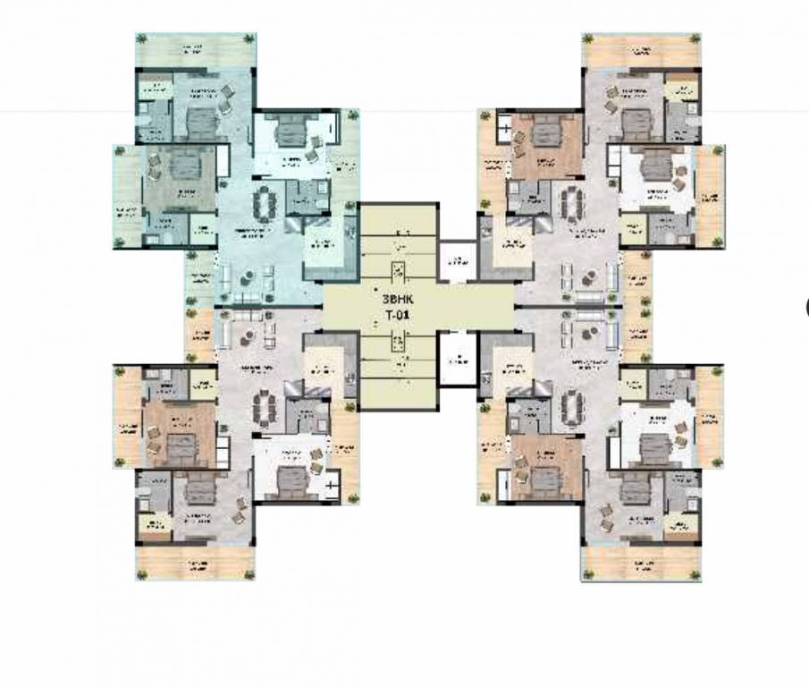  elevate Tower A Cluster Plan for typical Floor