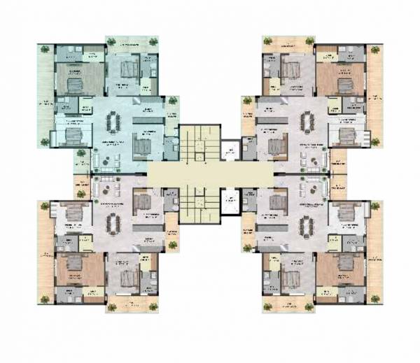 Tower B Cluster Plan for typical Floor elevate Tower B Cluster Plan for typical Floor